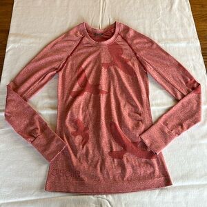 oiselle Flyte Long Sleeve XS Heathered Pink Strawberry